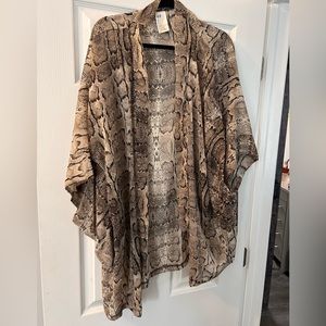H&M Snake Print Chiffon Kimono - L